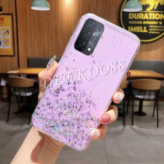 Ready Stock 2021 เคสโทรศัพท์ OPPO A74 5G New Phone Case Bling Clear Black Green Pink Star Space TPU Soft Back Cover Casing OPPOA74 5G