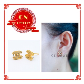 ต่างหูCN ขนาด 10mm 👑รุ่นC2 1คู่ CN Jewelry earings ตุ้มหู ต่างหูแฟชั่น ต่างหูแบรนด์เนม ต่างหูทอง