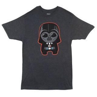 เสื้อยืดสีดำอินเทรนด์เสื้อยืดคอกลม แบบนิ่ม พิมพ์ลาย Star Wars Kawaii Lord Darth Vader น่ารัก สําหรับผู้ชายS-4XLสามารถปรั