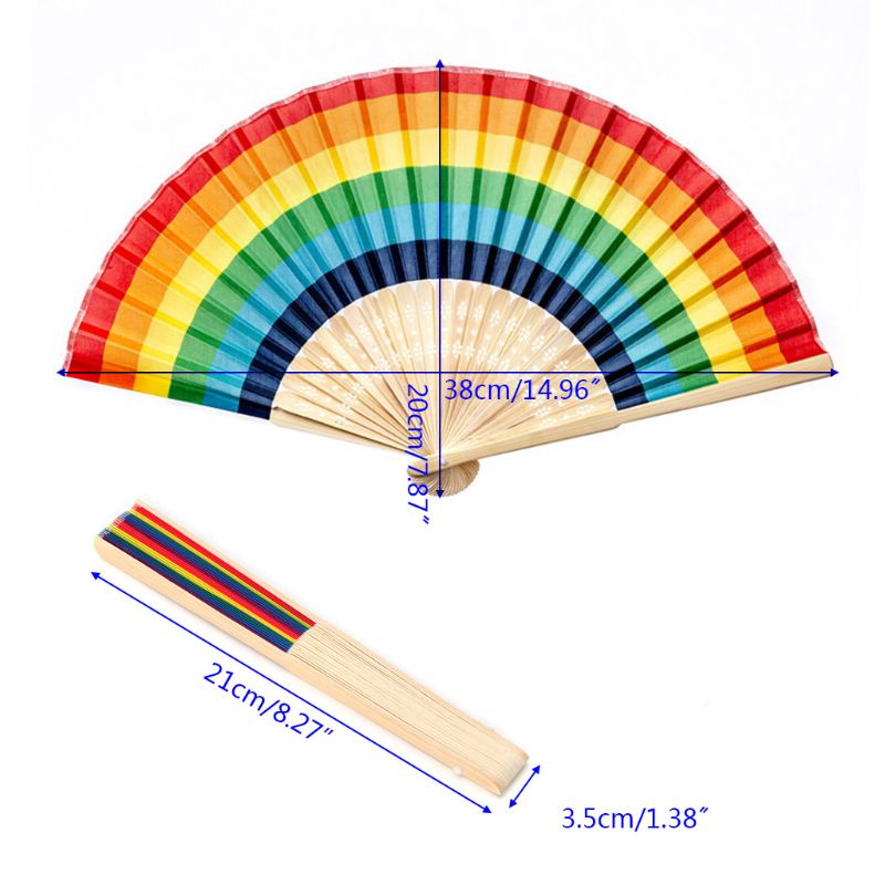 aotoo-พัดมือถือ-แบบพับได้-สีรุ้ง-สําหรับงานแต่งงาน-งานเต้นรํา-งานเทศกาล