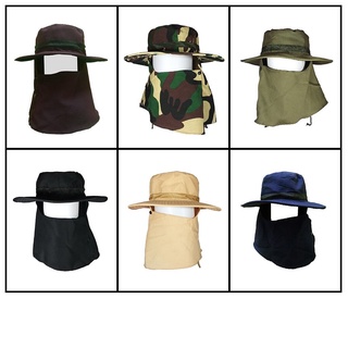 ภาพขนาดย่อของภาพหน้าปกสินค้าหมวกคลุมหน้ากันแดด หมวกคลุมทหาร หมวกปิดหน้า หมวกกันแดด หมวกก่อสร้าง หมวกตกปลา หมวกทำสวน หมวกทำนา จากร้าน n.aranshop บน Shopee