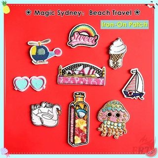 ♚ Magic Sydney: แผ่นรีดติดเสื้อ สําหรับเดินทาง ชายหาด ♚ แผ่นแพทช์รีดติดเสื้อ DIY 1 ชิ้น