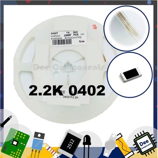 2.2K Ohm 0402 ±1% 62.5 mW ±100ppm/°C RTT022201FTH RALEC  1-A3-20 (ขายยกแพ็ค 1 แพ็ค มี 100 ชิ้น)