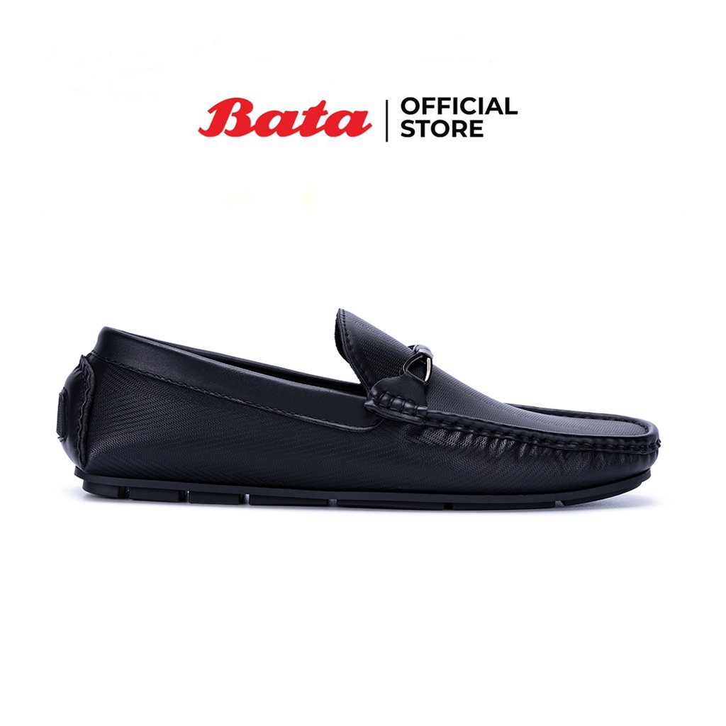 ภาพหน้าปกสินค้าBata บาจา รองเท้าลำลอง รองเท้าหนังPUใส่ง่าย รองเท้าแบบสวม รองเท้าหุ้มส้น สำหรับผู้ชาย รุ่น Vernon สีดำ 8416866 จากร้าน bata_officialstore บน Shopee