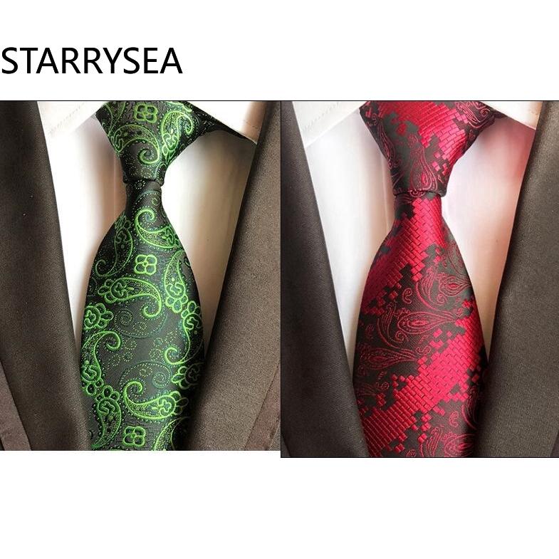 เนคไทผ้าไหมลายดอกไม้สีแดงสีเขียวสำหรับผู้ชาย