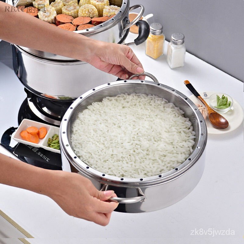 The new 】2021Extra Thick Solid Original Stainless Steel Steamer Three