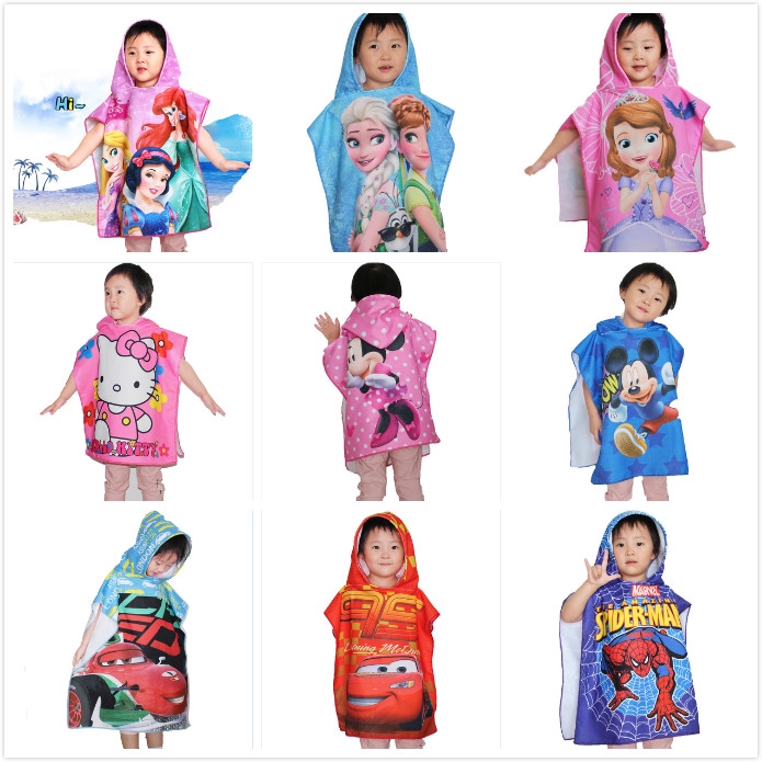 kt-kid-towel-children-girls-princess-frozen-pattern-cape-hooded-beach-towel-boy-bath-towel-water-absorption-and-quick-drying-summer-swimming-towel-soft-cape-with-hat