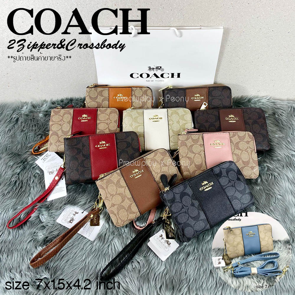 กระเป๋า-coach-สะพายข้าง-คล้องมือ-2-ซิป-แถบสี-ขนาด-7-งานปั้ม-เกรดa-พร้อมส่ง