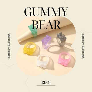 ภาพหน้าปกสินค้าSister’s Thing Studio 🌈 Gummy Bear Resin Ring แหวนเรซินรูปหมีกัมมีร์ เจลลีแบร์ ที่เกี่ยวข้อง