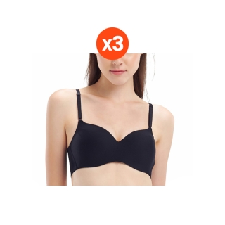 Wacoal Surprise Comfort Bra บราไร้โครง เซ็ท 3 ชิ้น รุ่น WB3X96 สีดำ (BL)