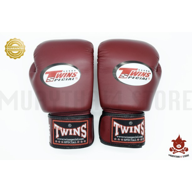 ภาพหน้าปกสินค้านวมชกมวย TWINS SPECIAL BOXING GLOVES BGVL-3 Burgandy นวมต่อยมวย หนังแท้ สีแดง เลือดหมู