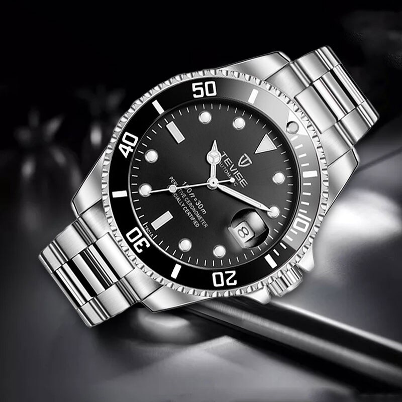 ภาพหน้าปกสินค้าTevise 801 ผู้ชายธุรกิจนาฬิกากลไกนาฬิกาควอตซ์ปฏิทินกันน้ำอัตโนมัตินาฬิกา จากร้าน cindyleu.th บน Shopee
