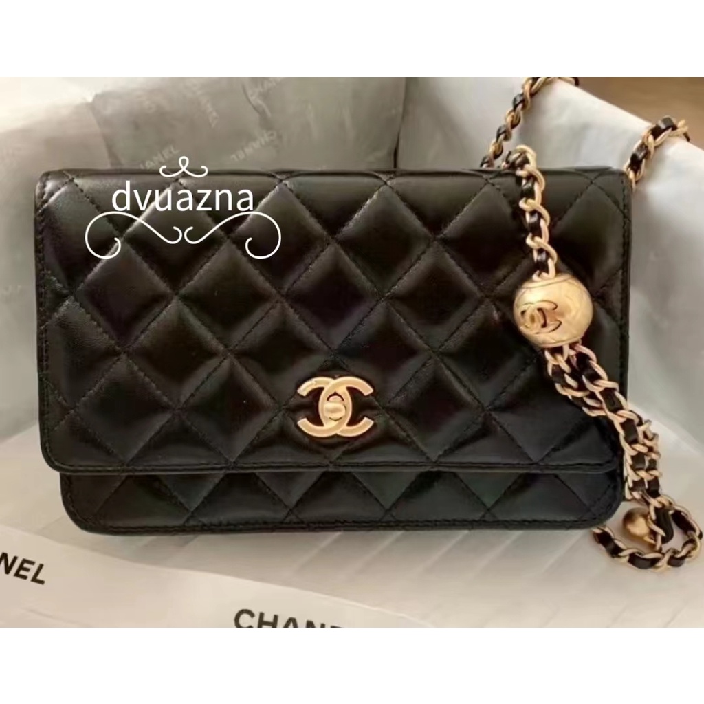 ของแท้-chanel-small-golden-ball-woc-chain-one-shoulder-messenger-bag