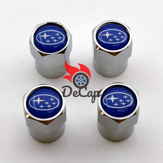 จุกลม ยางรถยนต์ พร้อมโลโก้ ซูบารุ Subaru 1 ชุด (4 อัน) - Car Tire Valve Caps