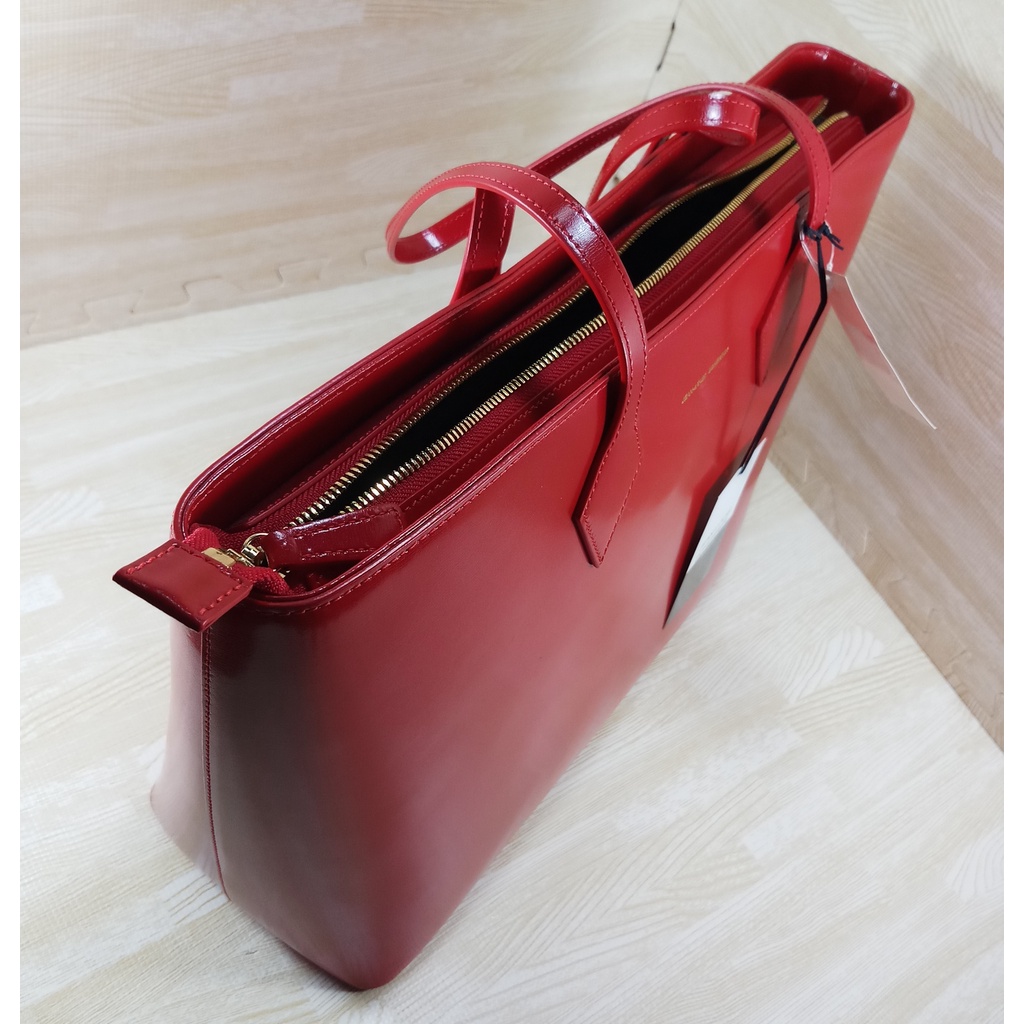jean-louis-scherrer-กระเป๋าสะพายข้าง-สีแดง-หนังแท้-ขนาด-16-5-นิ้ว-ของแท้100