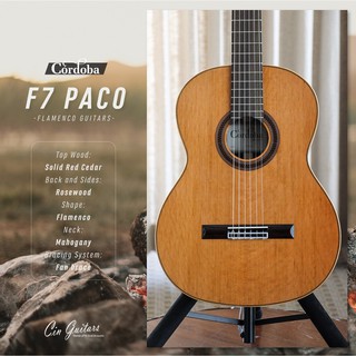 Cordoba F7 Paco กีตาร์ทรงฟลาเมงโก้รุ่น Top Solid (Western Red Cedar / Rosewood) พร้อมกระเป๋า