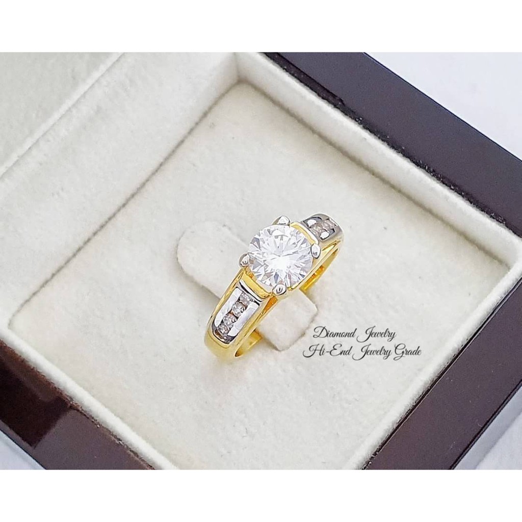 diamond-ring-แหวนเพชร-cz-แท้-ดีไซน์สวยหรู-ขนาดกำลังสวย-เพชรขาวใสมากๆๆๆ-เล่นไฟดีเว่อร์ๆ