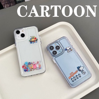 Cartoon Soft Case Compatible for IPhone 14 13 12 Pro Max 11 8 7 Plus XS XR X 6S Phone Casing Transparent TPU Silicone Shockproof Cover