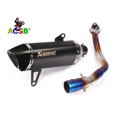 คอท่อเลส-สีไทเทเนียม-พร้อมปลายท่อ-akrapovic-xmax300