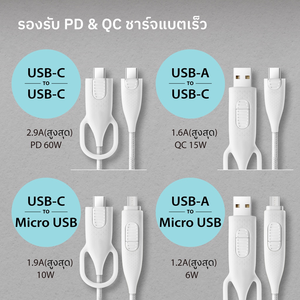 bone-สายชาร์จโทรศัพท์-4in1-charging-cable-usb-c-usb-a-เเละ-usb-c-microusb-สายชาร์จ4หัวสามารถสลับใช้ได้ใน1เส้น