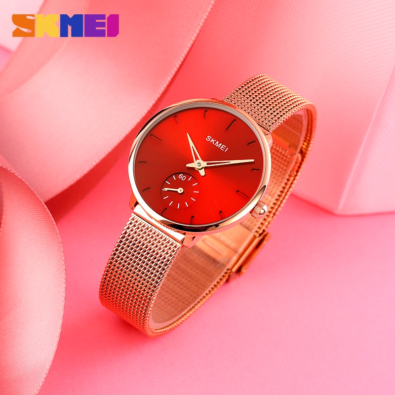 skmei-นาฬิกาข้อมือควอตซ์แฟชั่น-สายแสตนเลส-กันน้ํา-หรูหรา-สไตล์นักธุรกิจ-สําหรับสตรี