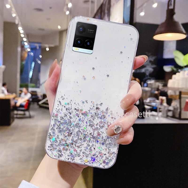 ภาพหน้าปกสินค้าIn Stock เคสโทรศัพท VIVO Y21 Y33s Y21s V21 5G New Case เคส Starry Sky Glitter Phone Case Transparent TPU Protective Phone Cover จากร้าน nicecase.th บน Shopee