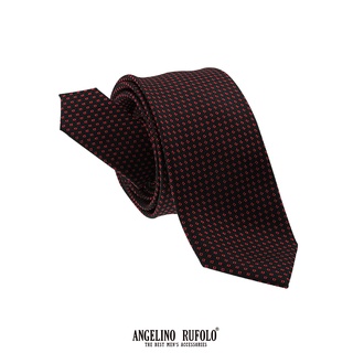 ANGELINO RUFOLO Necktie(NTS-จุด015) เนคไทผ้าไหมทออิตาลี่คุณภาพเยี่ยม ดีไซน์ Dot สีดำ/เทาเข้ม/กรมท่า/น้ำตาล