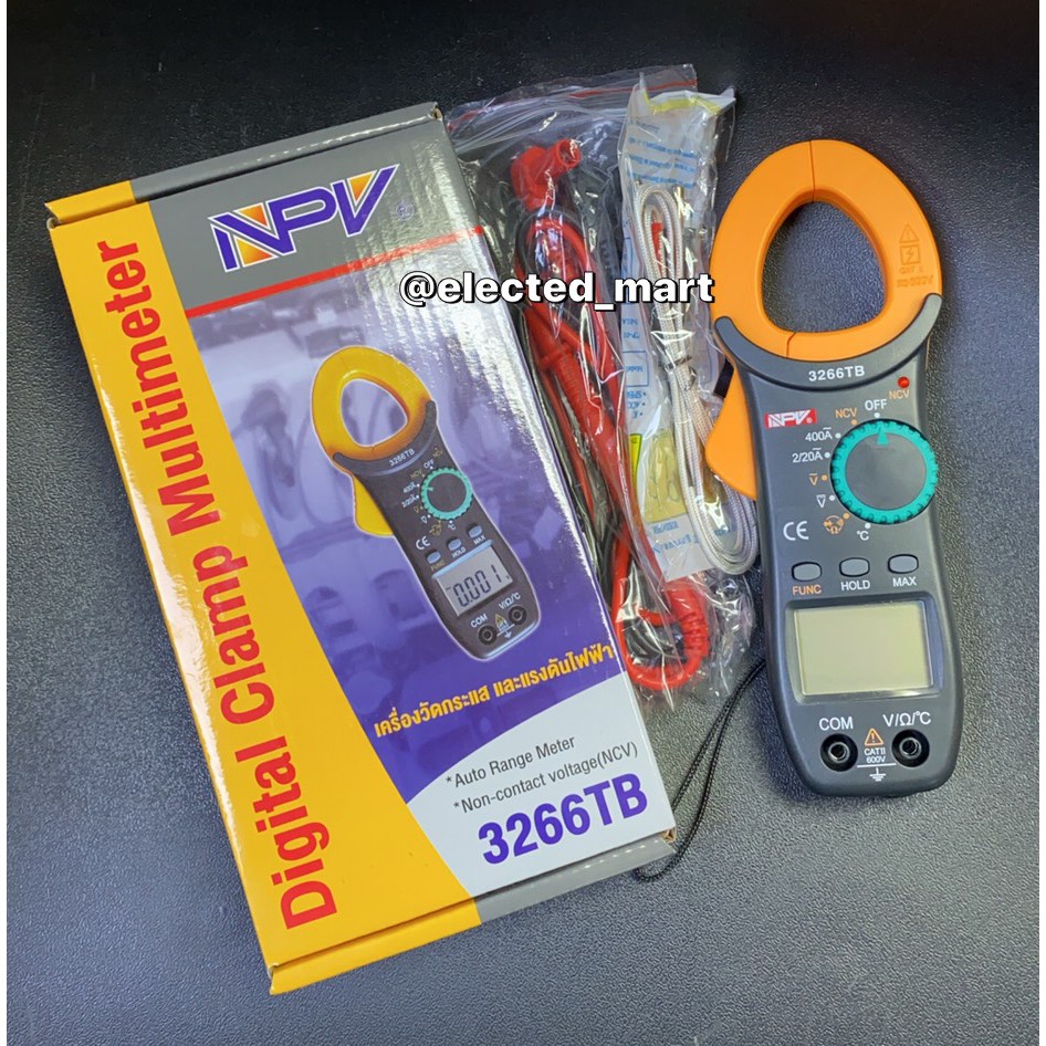 digital-clamp-meter-คลิปแอมป์-npv-3266tb-วัดค่าทางไฟฟ้า-วัดอุณหภูมิ-ดิจิตอลแคล้มป์มิเตอร์