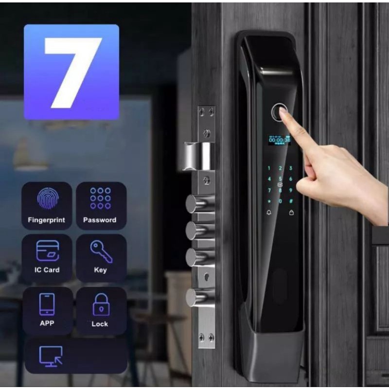 ประตูดิจิตอล-digital-door-lock-wifi-กลอนประตูดิจิตอล-สมาร์ทล็อค-smart-door-lock-ไม่มีกล้องแต่มีapp-tuya-รุ่น-m80