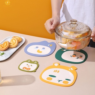 น่ารักตารางแผ่นฉนวนกันความร้อนป้องกันการลวกลื่นซิลิโคน placemat อุณหภูมิสูงกันน้ำน้ำมันหลักฐานแผ่นชามหม้อรถไฟเหาะตารางเสื่อสร้างสรรค์ครัวเรือน flowerdance