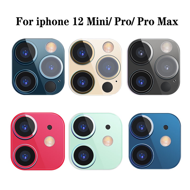 ภาพหน้าปกสินค้าตัวป้องกันหน้าจอเลนส์กล้องด้านหลังโลหะสำหรับ iPhone 12 Pro Max ฟิล์มวงแหวนอลูมิเนียมสำหรับ Iphone 12 ฝาครอบเลนส์กล้อง