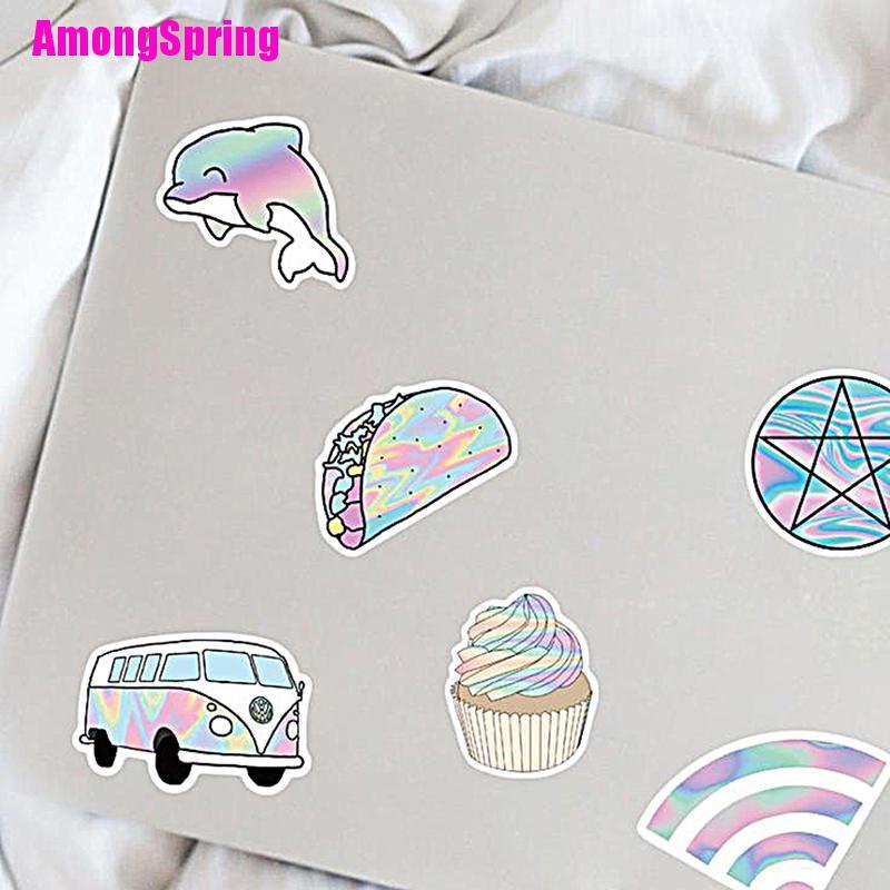 amongspring-สติกเกอร์โฮโลแกรมลายกราฟิกสําหรับตกแต่งกีตาร์-กระเป๋าเดินทาง-50