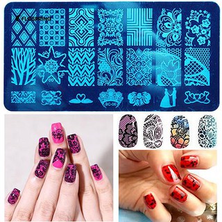 10 ออกแบบใหม่ DIY ภาพเล็บภาพ Stamping แผ่นเครื่องมือทำแม่แบบทำเล็บมือ