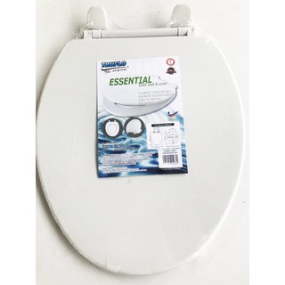 TRUFLO Essential Toilet seat cover ฝารองชักโครก พลาสติก (Size 440x365mm) ผารองชักโคก ฝารองนั่งส้วม ฝารองนั่ง สีขาว T1185