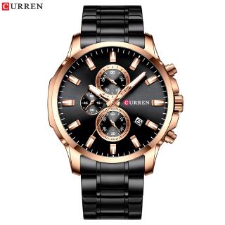 CURREN Fashion Watches Men Coffee Clock Men Quartz Wristwatch Stainless Steel Band Chronograph Watch Male Masculino