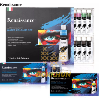 Renaissance ชุดสีน้ำ 12สี / 24สี (ขนาด 5ml. &amp; 12ml.) Water colour set