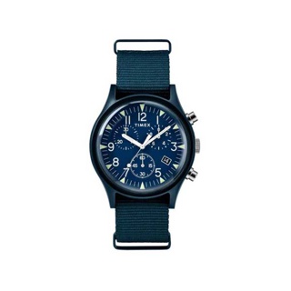 Timex TW2R67600 MK1 Aluminum Chronograph นาฬิกาข้อมือผู้ชาย สายผ้า สีน้ำเงิน หน้าปัด 40 มม.