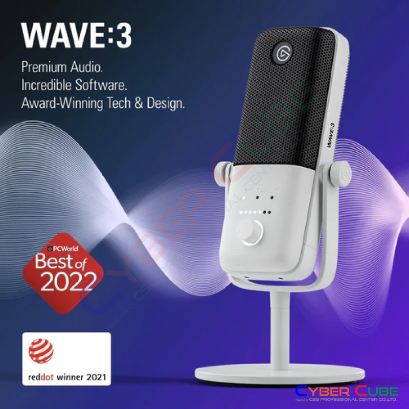 elgato-wave-3-white-premium-microphone-and-digital-mixing-solution-ไมโครโฟน