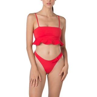 Angelys Balek ชุดว่ายน้ำ Peplum Bikini &amp; Brazilian Botto Swimsuitm  รุ่นSS21SW00111304 สีแดง