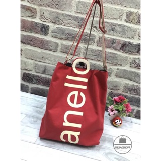 Anello Cotton Canvas 2WAY Tote Bag (Red) (Outlet)