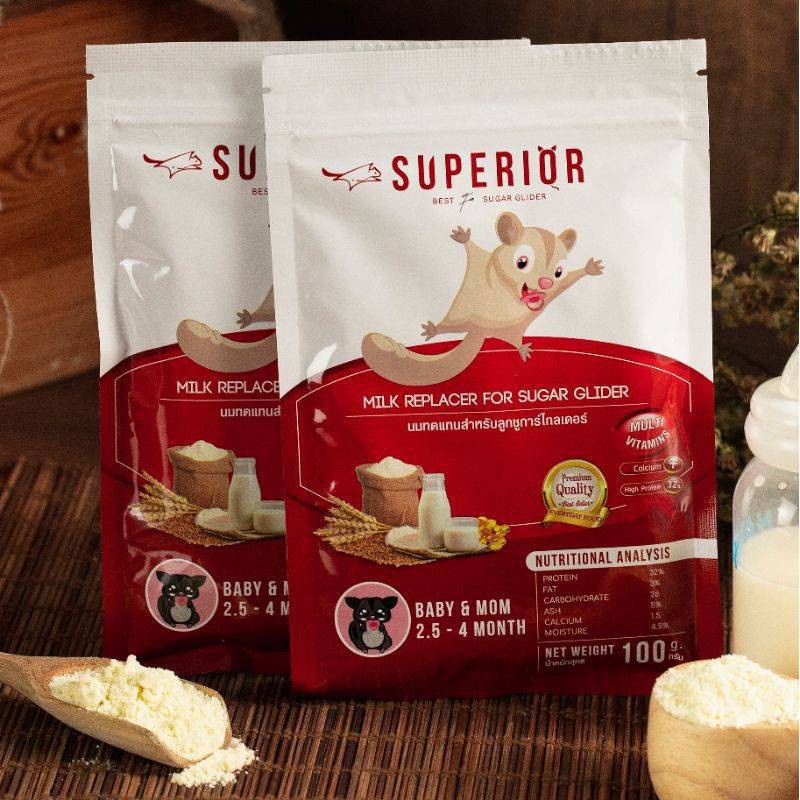 superior-100g-นมทดแทนสำหรับลูกชูการ์ไกลเดอร์อาหารแทนนมที่มีโปรตีนสูงช่วยบำรุงร่างกายคุณแม่ช่วงตั้งท้องจนหลังคลอด