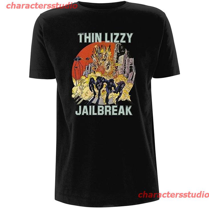 เสื้อขาว-charactersstudio-new-เสื้อยืดแบรนด์เนม-lizzy-phil-lynott-jailbreak-แบบบางสําหรับผู้ชาย-sale