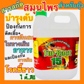 TURBECT15 เทอแบค15 สารสกัด สมุนไพรสำหรับกุ้ง ช่วยบำรุงตับในกุ้ง 1 แกลลอน 4 ลิตร ลดการติดเชื้อ ลดการอักเสบ