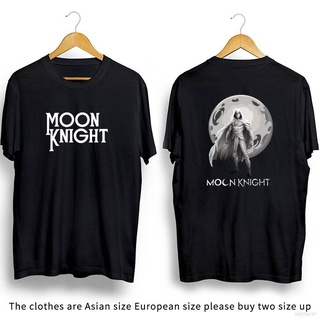 เสื้อยืดคอกลม พิมพ์ลายการ์ตูน Marc Spector Moon Knight สีดํา สีขาว สไตล์คลาสสิก แฟชั่นสําหรับผู้ชาย และผู้หญิง