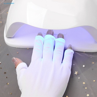 Farfi  Nail UV Protection Glove Gel Manicures Fingerless Golve Slip on Easily