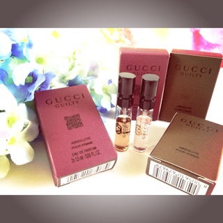 Gucci น้ำหอมกุชชี่ รุ่นใหม่ล่าสุด  แพคคู่ชายหญิงหัวสเปรย์  set Gucci Guilty Absolue Pour 1.5 ml แพคคู่ ช ญ