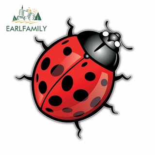 Earlfamily สติกเกอร์ไวนิล ลายการ์ตูนกราฟฟิก Ladybird Oem JDM สําหรับติดตกแต่งรถยนต์ รถบรรทุก 13 ซม. x 12.6 ซม.