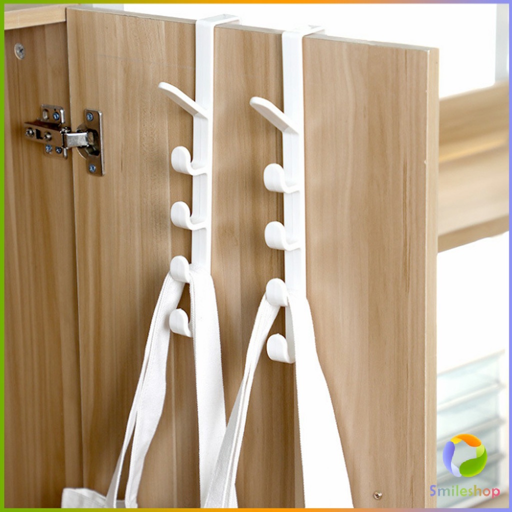 smileshop-ที่แขวนประตู-ตะขอแขวนประตู-5-ขอ-ที่แขวนของเกี่ยวประตู-ส่งคละสี-back-door-multipurpose-hanger