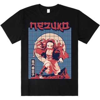 เสื้อยืดโอเวอร์ไซส์เสื้อยืด พิมพ์ลายโลโก้ Demon Slayer Nezuko Grid BoxS-3XL