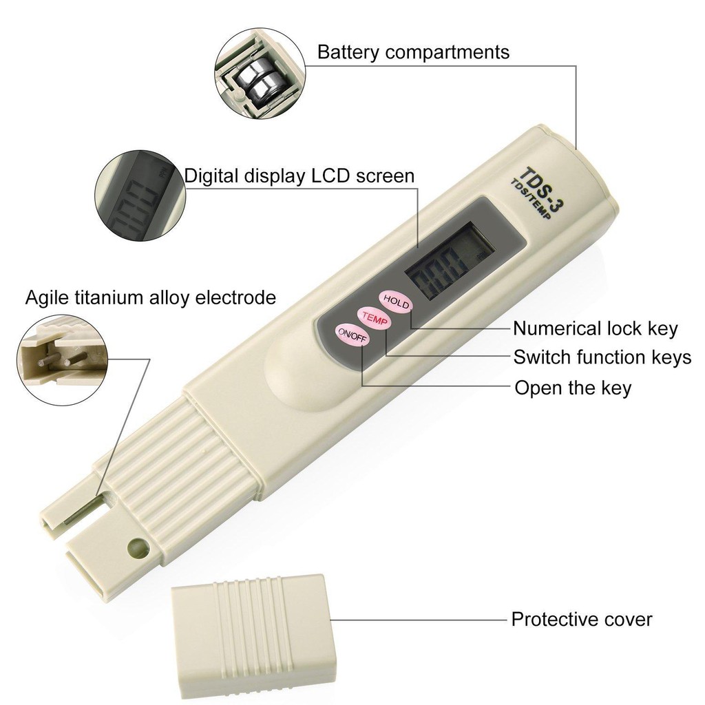 iremax-tds-ปากกา-วัดค่าสารละลายในน้ำ-พร้อม-แบตเตอรี่-ใช้งานได้ทันที-พร้อมกระเป่าใส่-ตัวเครื่องสี